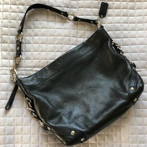 Black Leather Coach Shoulder Bag